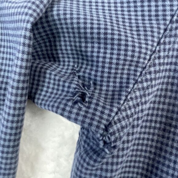 Eddie Bauer Blue HoundsTooth Long Sleeve Shirts Men's Long Large Some Defects - Picture 4 of 9